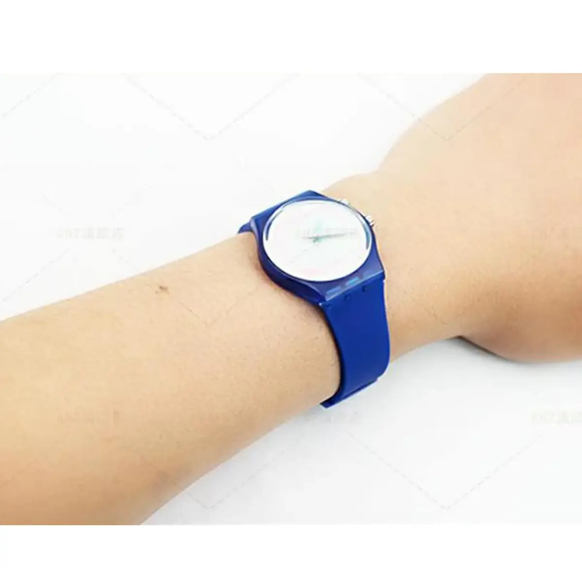 Lijinlan Replacement Silicone Watch Band for Swatch 19mm (DarkBlue) | Waterproof & Durable Wristband - view 2