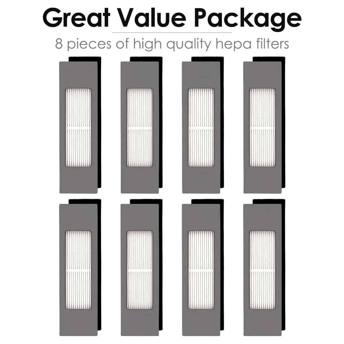 CHAIN PEAK N10 HEPA Filter 8-Pack | 99.9% Filtration for Ecovacs Robot Vacuums - view 2