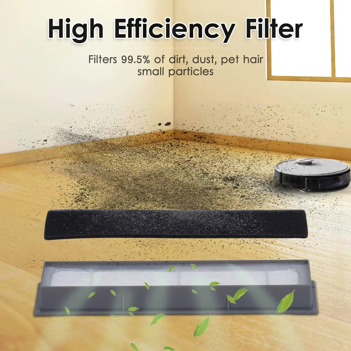 CHAIN PEAK N10 HEPA Filter 8-Pack | 99.9% Filtration for Ecovacs Robot Vacuums - view 3