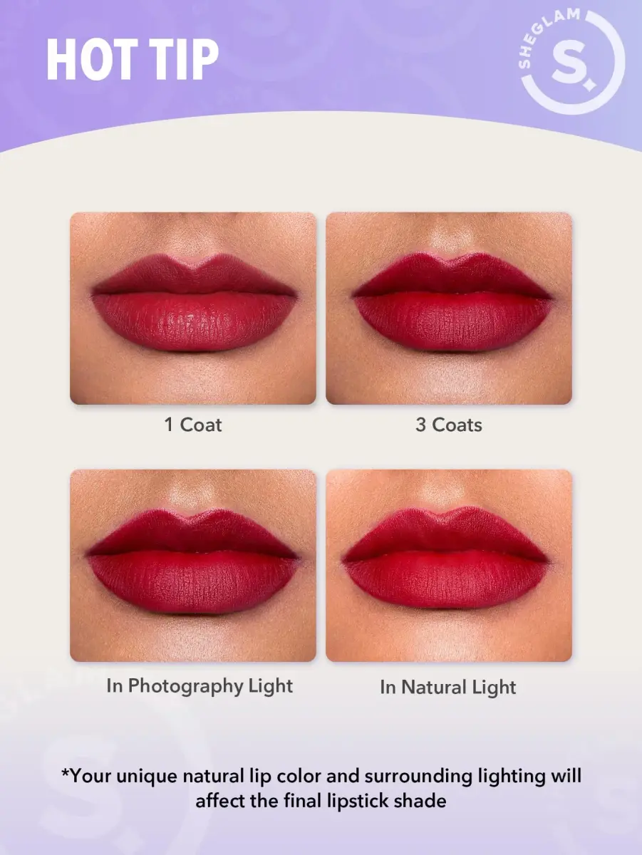 SHEGLAM Dynamatte Boom Waterproof Matte Lipstick - Rule Breaker | 0.0952 Ounce (2.7 g) - view 8