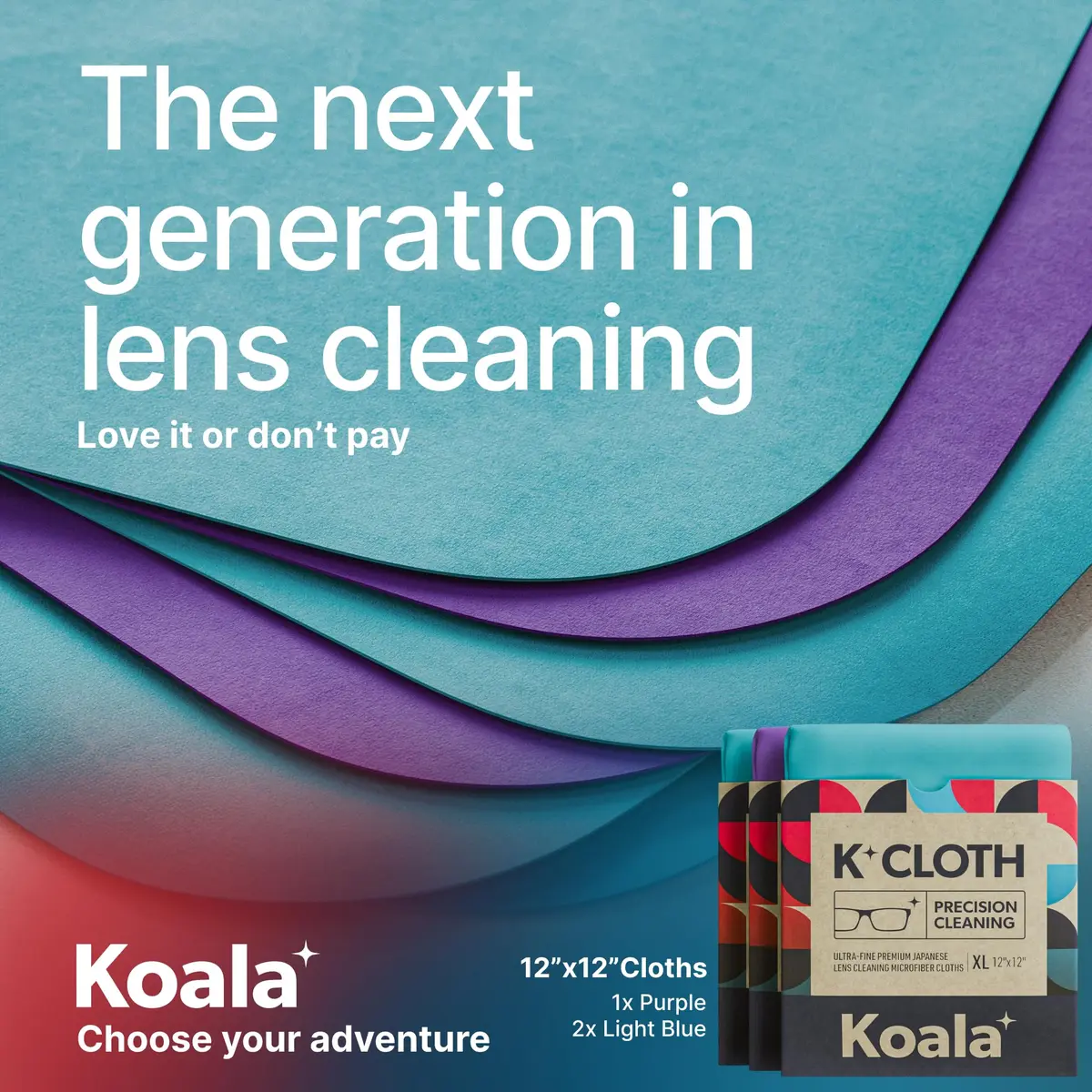 Koala Lens Cleaning Cloth | Japanese Microfiber | Blue & Purple (Pack of 3) | Ultra-Dense, Lint-Free - view 6