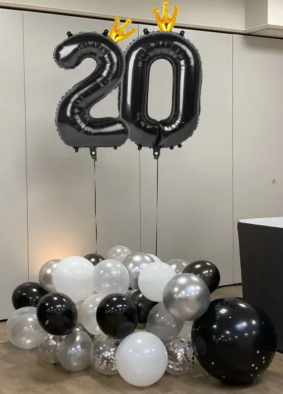 IWERP Black Crown 0 Number Balloon 40 Inch | Reusable Foil Party Decoration - view 2