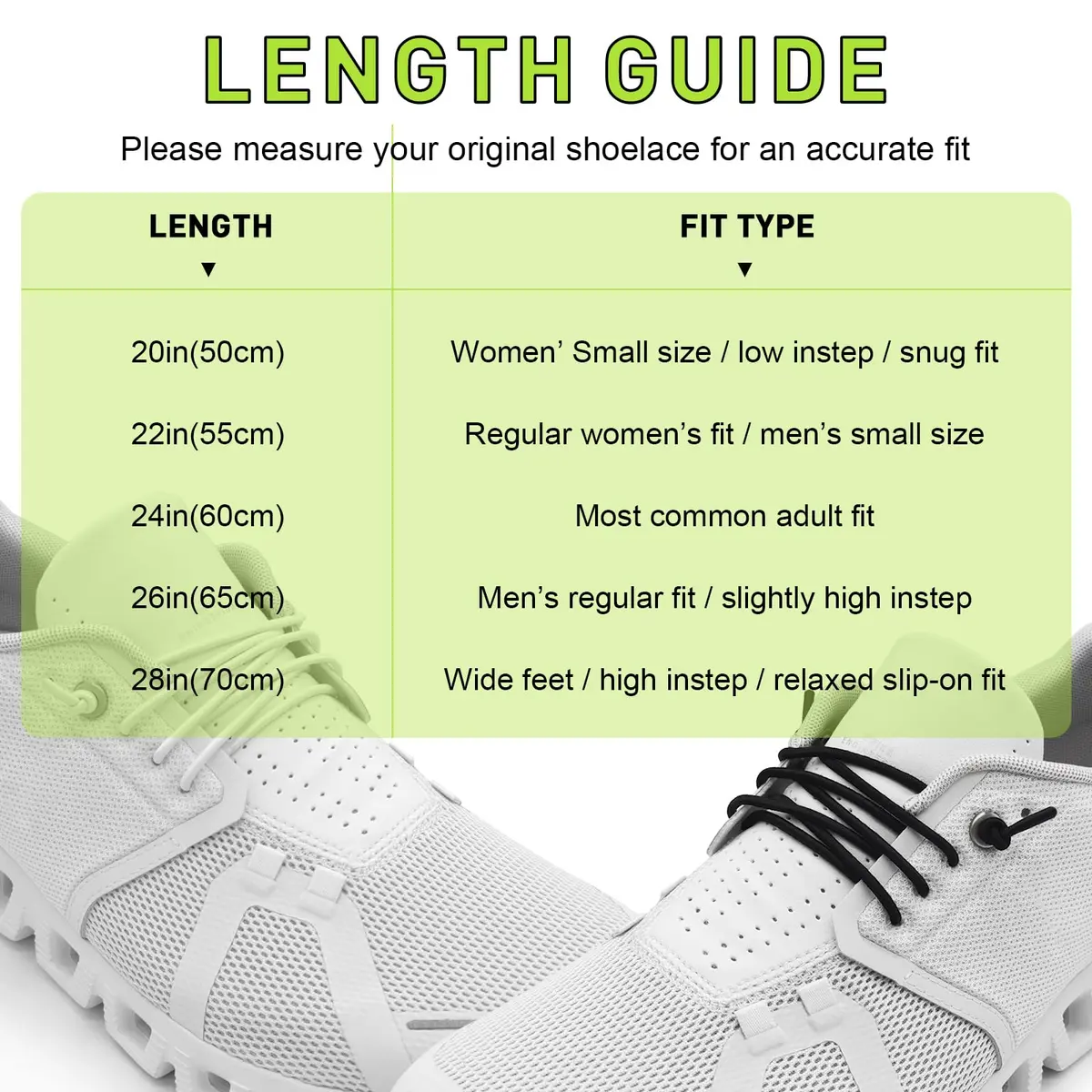 NDTEZUGT Elastic Shoe Laces for Sneakers | No Tie, 24" Black-3, 2 Pairs - view 6