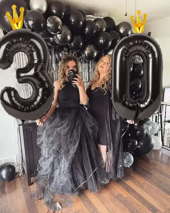 IWERP Black Crown 3 Balloon - 40 Inch Number Balloon, 3rd Birthday Decorations | Reusable Foil Balloon - view 4