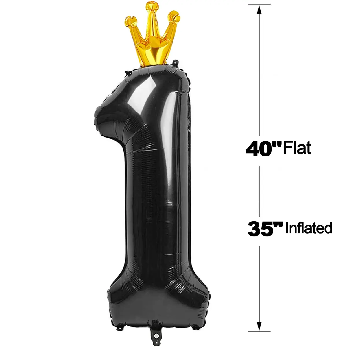 IWERP Black Crown 1 Balloon - 40 Inch Number Balloon | First Birthday Decorations - view 6