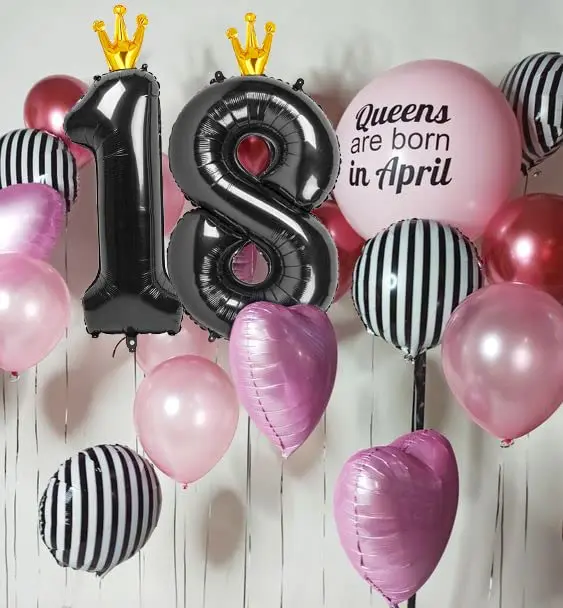 IWERP Black Crown 1 Balloon - 40 Inch Number Balloon | First Birthday Decorations - view 2