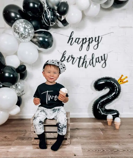 IWERP Black Crown 1 Balloon - 40 Inch Number Balloon | First Birthday Decorations - view 4