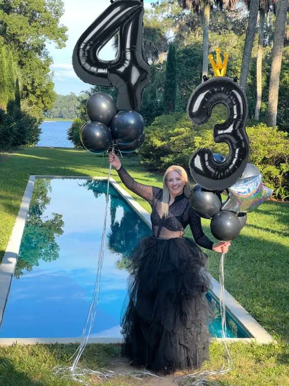 IWERP Black Crown 4 Balloon - 40 Inch Number Balloon | Reusable Foil Party Decoration - view 3