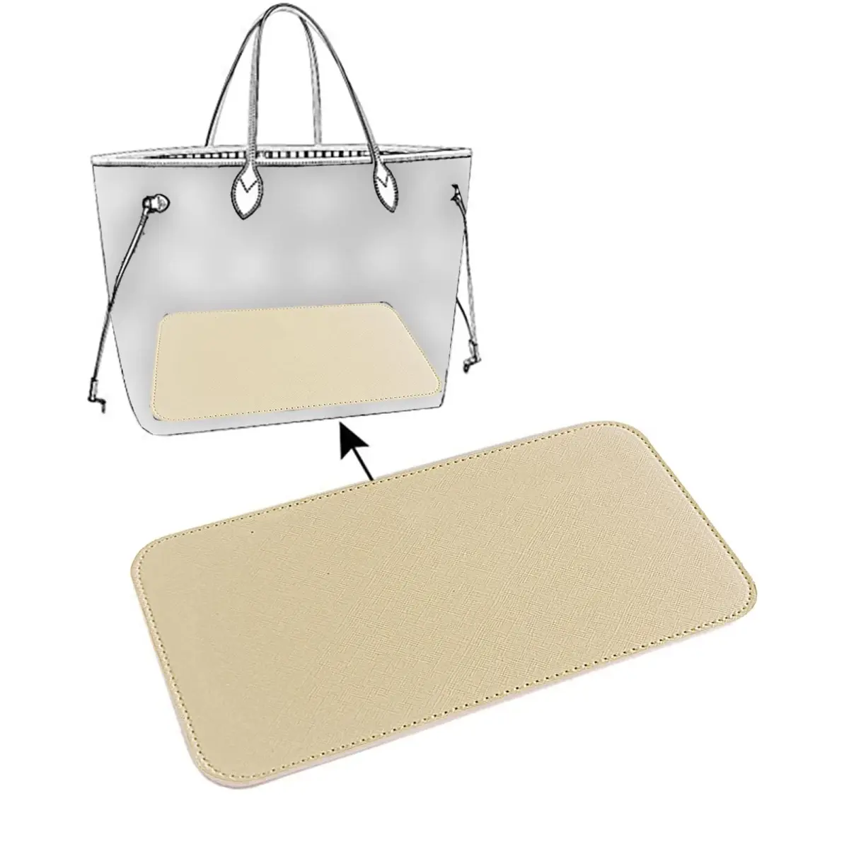 ZARSIO Handbag Base Shaper Liner Board for Speedy 30 Tote Purse | 30cm x 15cm (11.8 x 5.9 inch) Beige PU Leather - view 4
