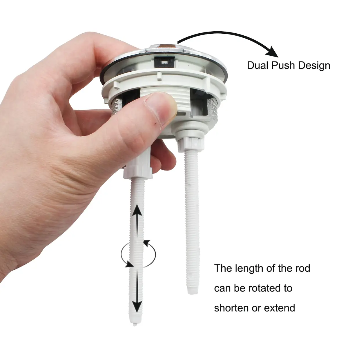 Kyuionty Dual Push Flushing Toilet Button 58mm | Water-Saving Replacement (70-120 chars) - view 3