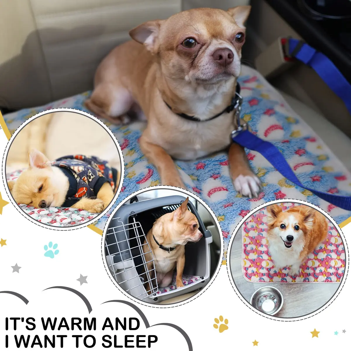 Reginary Guinea Pig Fleece Cage Liners, Moon Star, 24 x 16 Inch | Waterproof & Soft Bedding for Small Pets - view 4