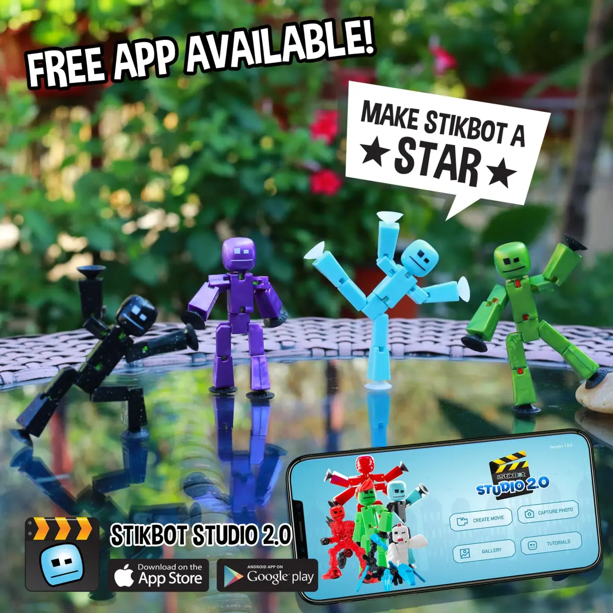 Zing StikBot Single Pack - Ice Blue Action Figure | Posable Toy for Stop Motion Animation - view 6