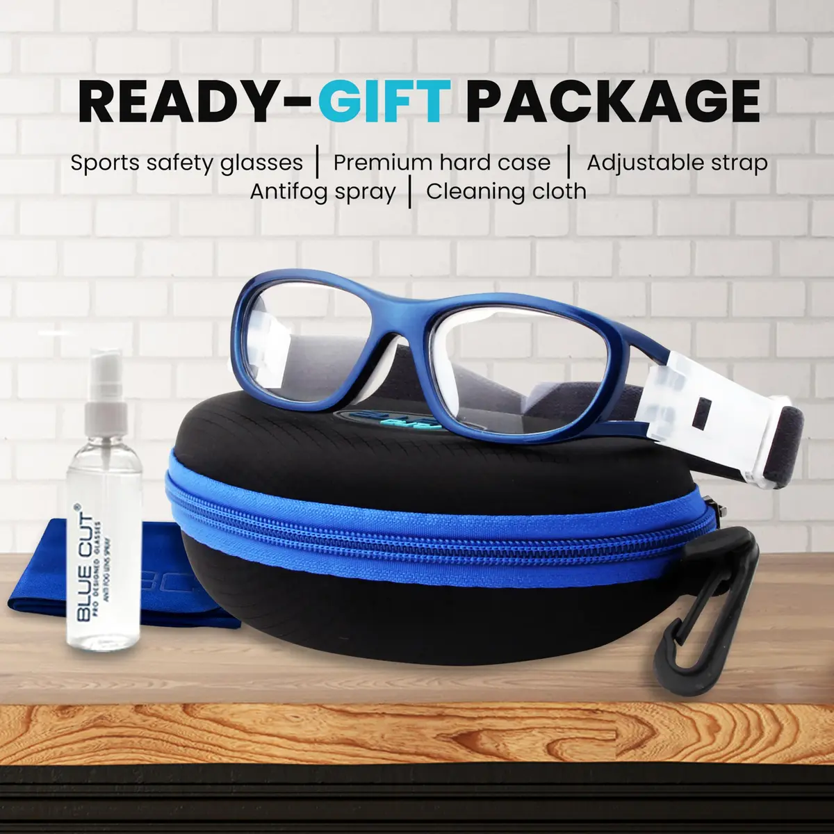 BLUE CUT Safety Basketball Goggles for Kids | Anti-Fog, Adjustable Strap, Durable Plastic Frame - view 7