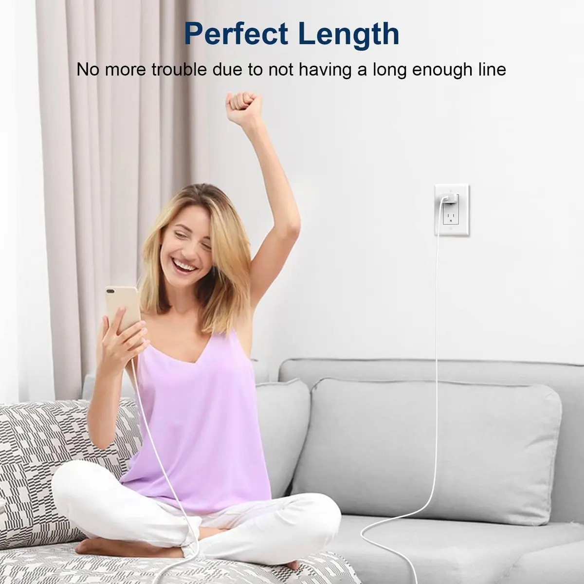 GREPHONE iPhone Charger Fast Charger 6FT Lightning Cable | 4-Pack USB C Wall Adapters - view 7