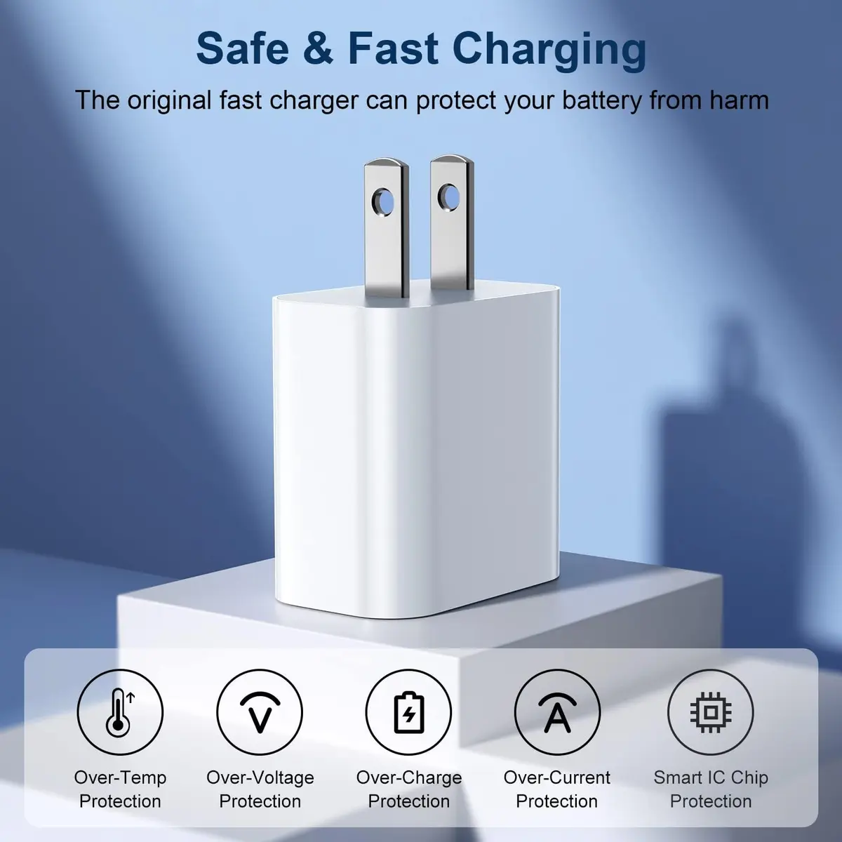 GREPHONE iPhone Charger Fast Charger 6FT Lightning Cable | 4-Pack USB C Wall Adapters - view 3