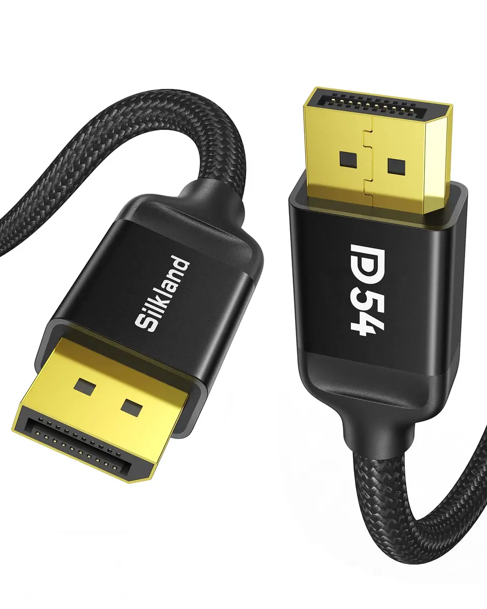 Silkland DisplayPort 2.1 Cable 15FT | 16K HDR, 54Gbps, Gold-Plated Connectors - main product image