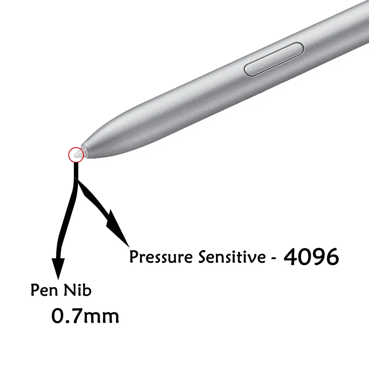Dogxiong Mystic Silver Stylus Pen for Samsung Galaxy Tab S7 FE | 4096 Pressure Levels - view 3