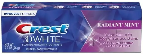 Crest 3D White Radiant Mint Toothpaste 76g (2.7 Oz) - Pack of 3 | Removes 90% Surface Stains - view 5