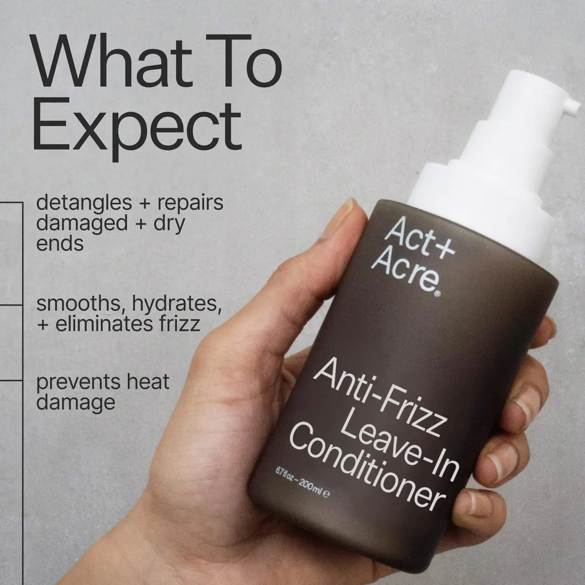ACT+ ACRE 2% Squalene Leave-In Conditioner | Anti-Frizz Lightweight Nourishing - view 2
