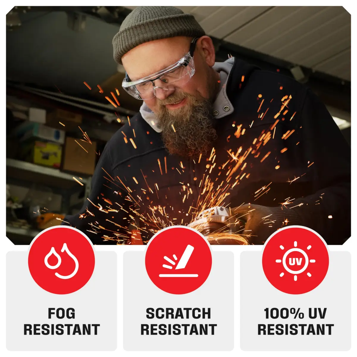 NoCry Over-the-Glasses Safety Glasses with Side Shields, UV380 Protection, ANSI Z87 Rated — Clear Lens - view 3