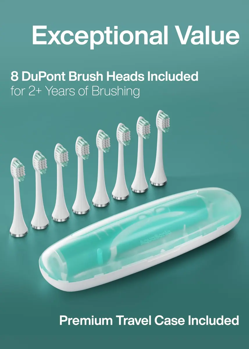Aquasonic Vibe Series Ultra-Whitening Toothbrush with 8 Brush Heads & Travel Case - Mint Green Metallic (1 Count) - view 5