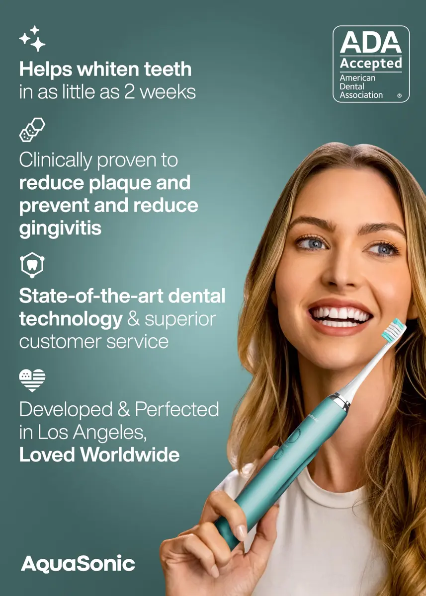 Aquasonic Vibe Series Ultra-Whitening Toothbrush with 8 Brush Heads & Travel Case - Mint Green Metallic (1 Count) - view 6