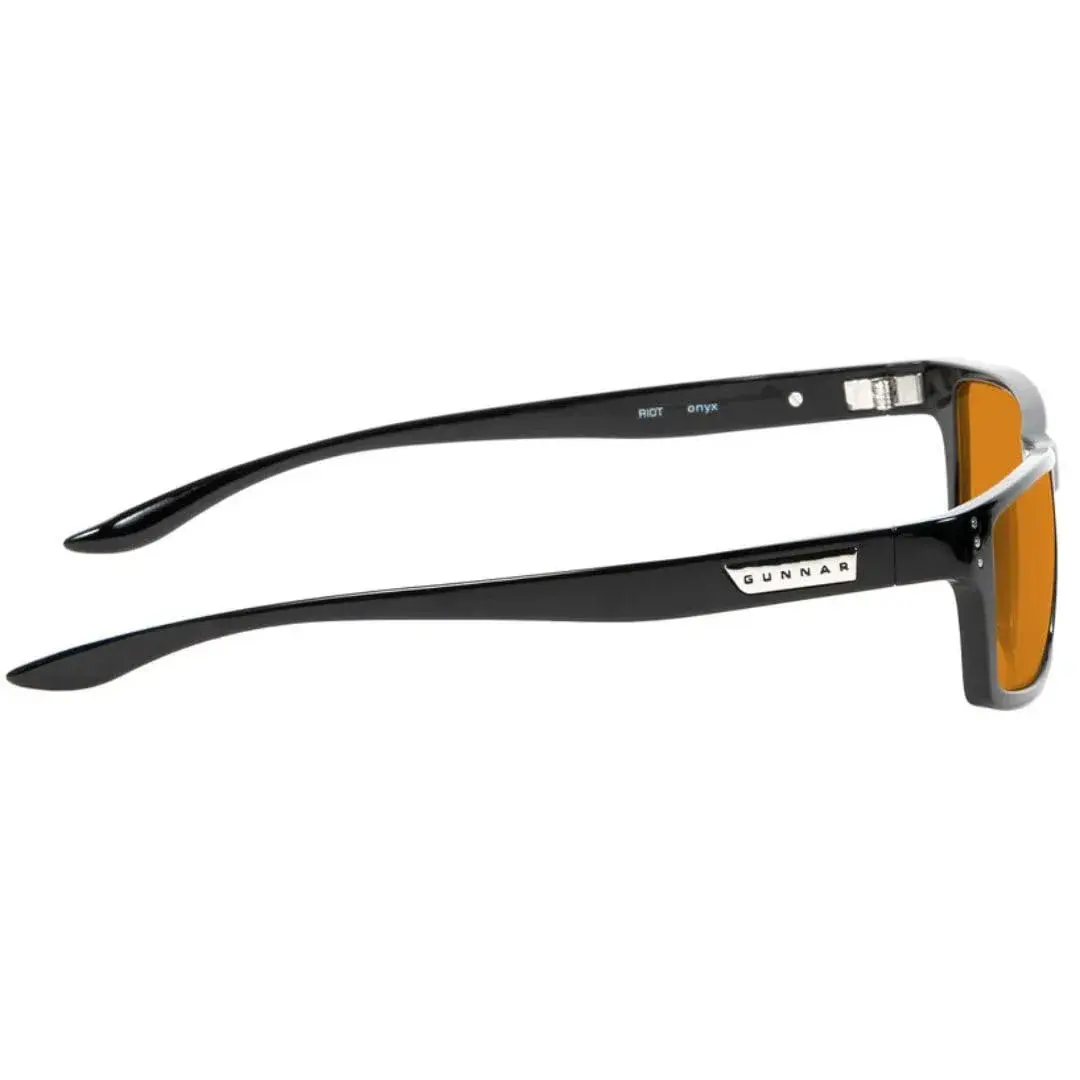 Gunnar Riot Onyx Amber Max Blue Light Blocking Computer Glasses 57 mm | Patented Lens Technology - view 4