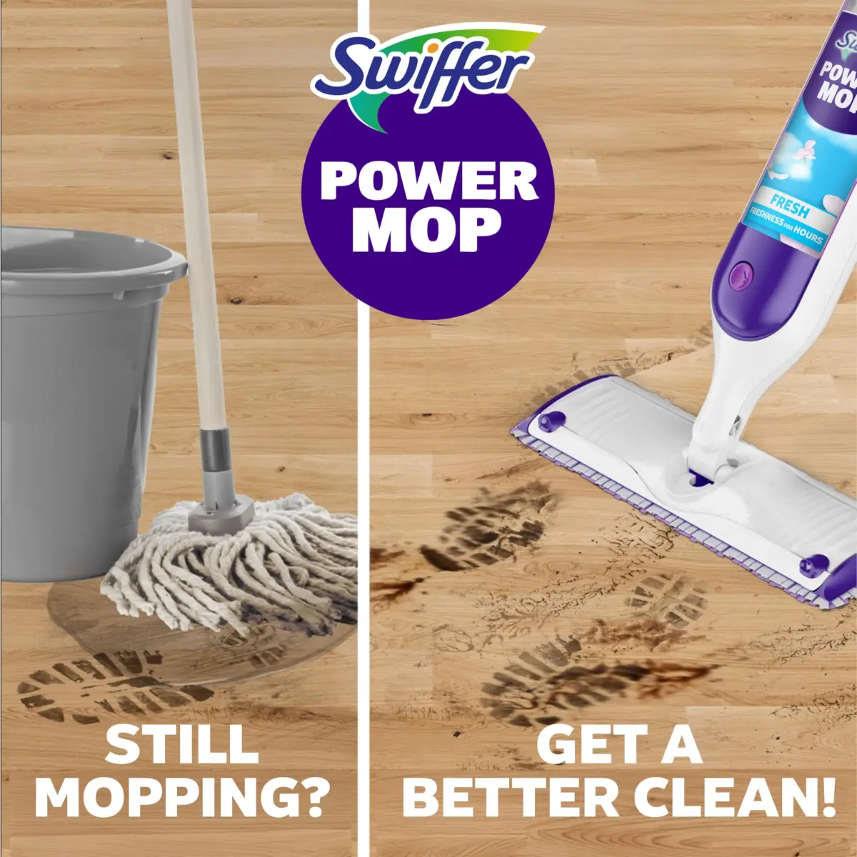 Swiffer PowerMop Mopping Kit with 2 Pads, 1 Solution Refill & 2 Batteries | Cleans Floors in Half the Time - view 4