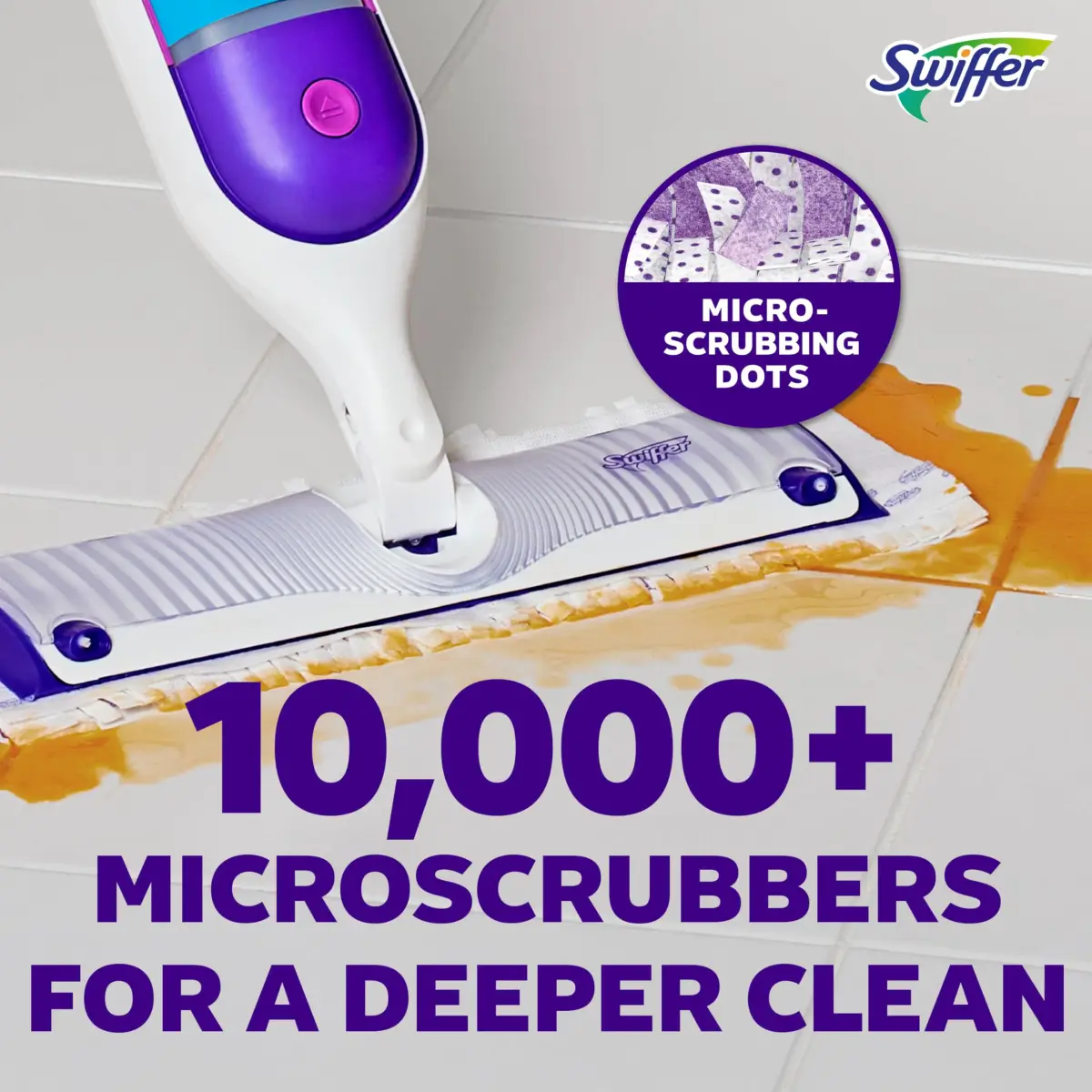 Swiffer PowerMop Mopping Kit with 2 Pads, 1 Solution Refill & 2 Batteries | Cleans Floors in Half the Time - view 3