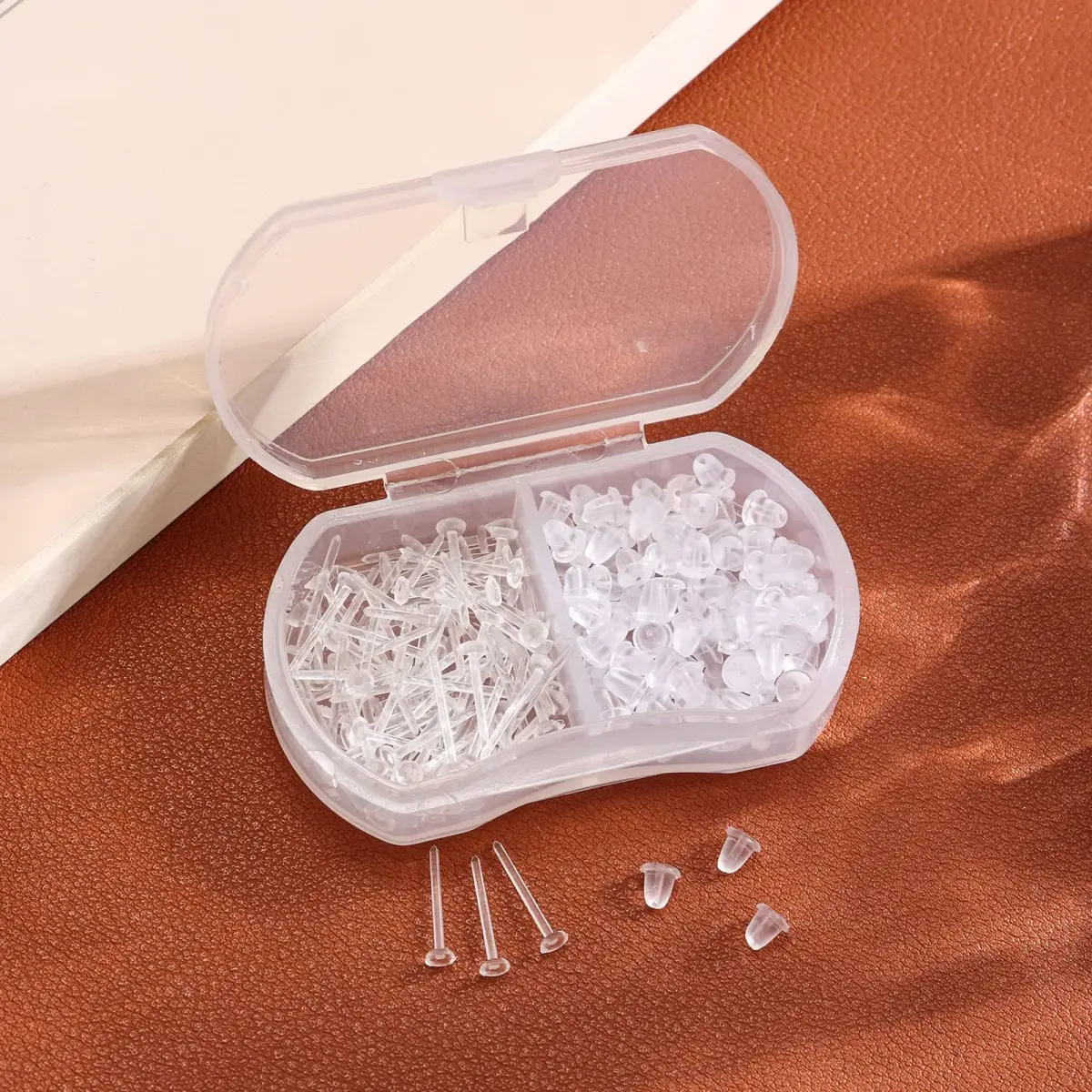 Nkwuire Clear Plastic Earrings 200 PCS | Invisible Studs for Sports, Work, DIY - view 3