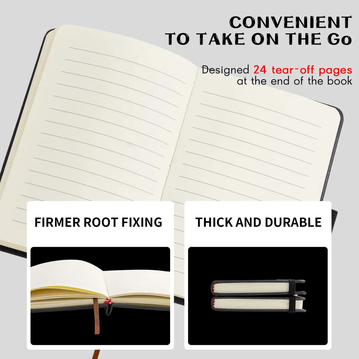 Animusphere 2-Pack Pocket Notebook 14.5cm (5.7 inches) | Classic Leather Cover, 200 Pages, Pen Holder - view 3