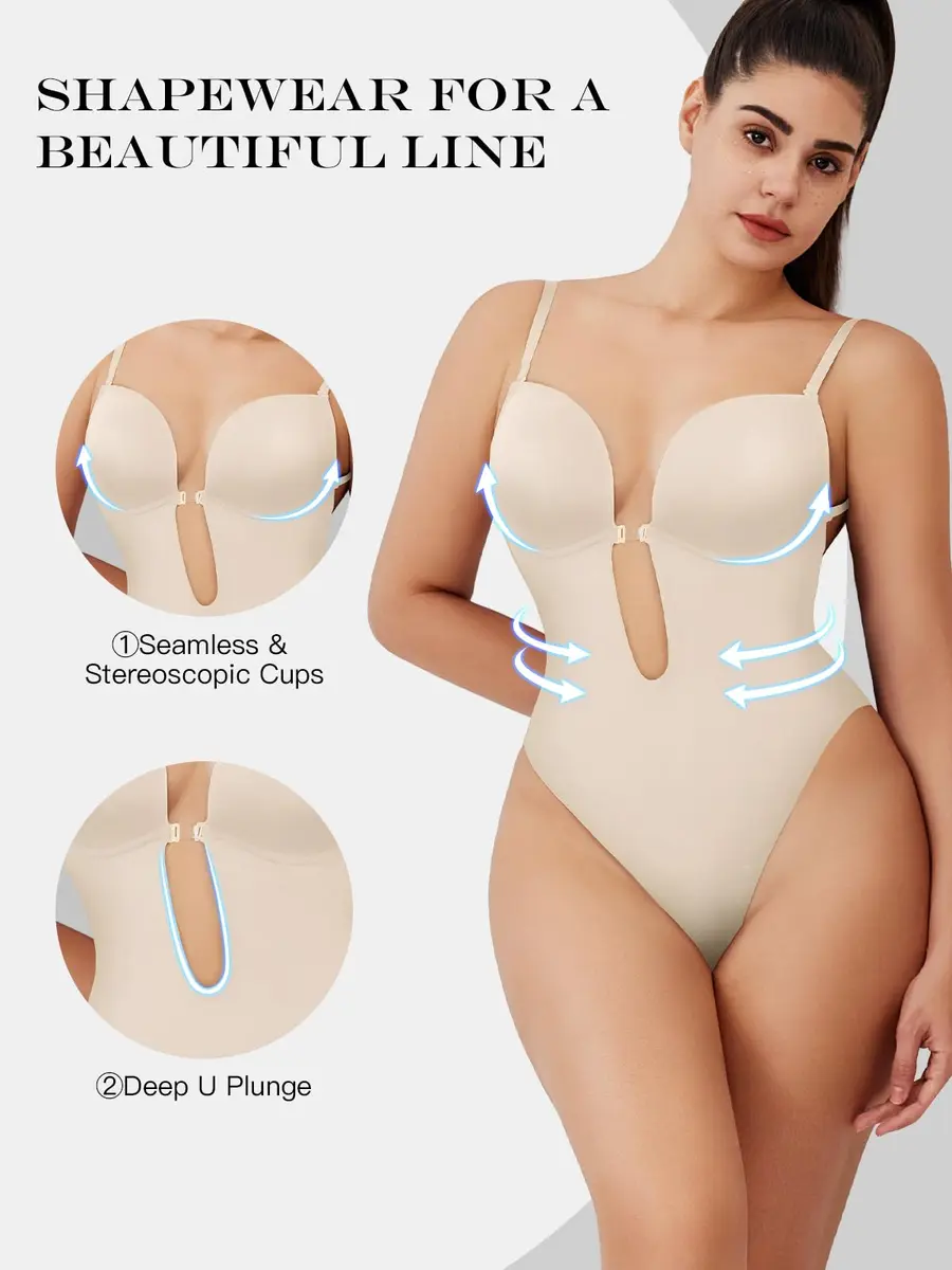 Decorus Backless Bodysuit Strapless Low-Back Thong Body-shaper | Seamless Wedding Shapewear (XX-Large) - view 2