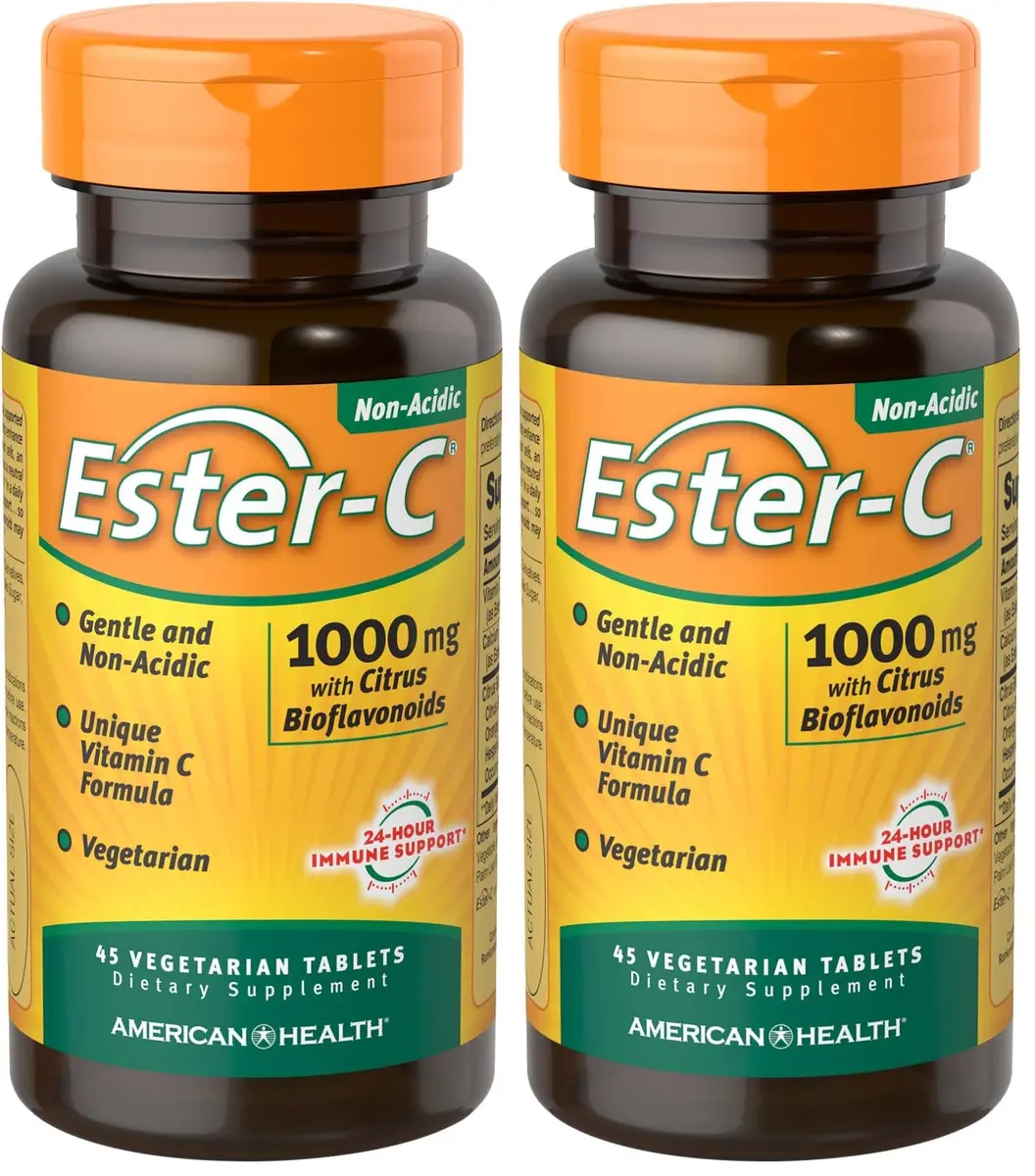 American Health Ester-C with Citrus Bioflavonoids, Tablet, 45 Count (Pack of 2) | 24-Hour Immune Support & Antioxidant - main product image