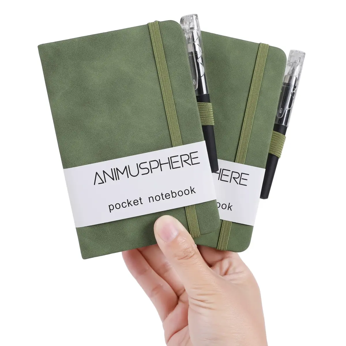 Animusphere Green Leather Pocket Notebook 10.2cm x 14.5cm (4" x 5.7") | 200 Pages, Lay-Flat Binding - main product image