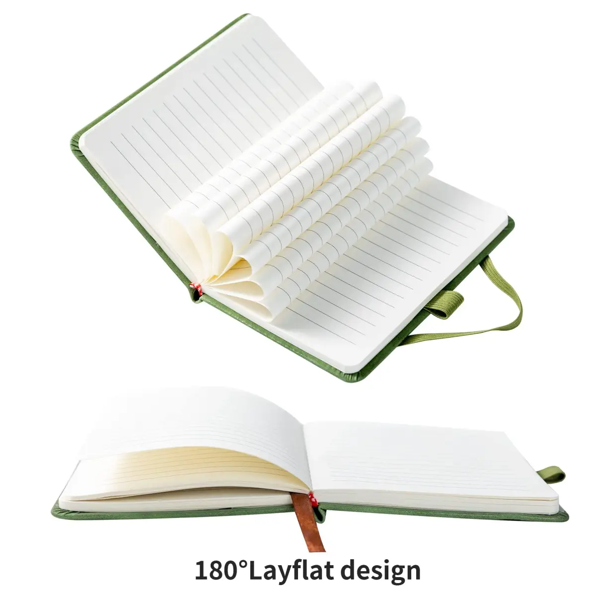 Animusphere Green Leather Pocket Notebook 10.2cm x 14.5cm (4" x 5.7") | 200 Pages, Lay-Flat Binding - view 6