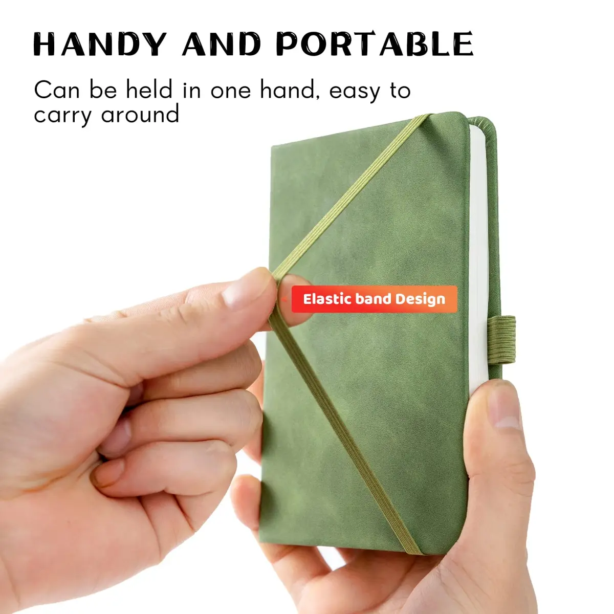 Animusphere Green Leather Pocket Notebook 10.2cm x 14.5cm (4" x 5.7") | 200 Pages, Lay-Flat Binding - view 2