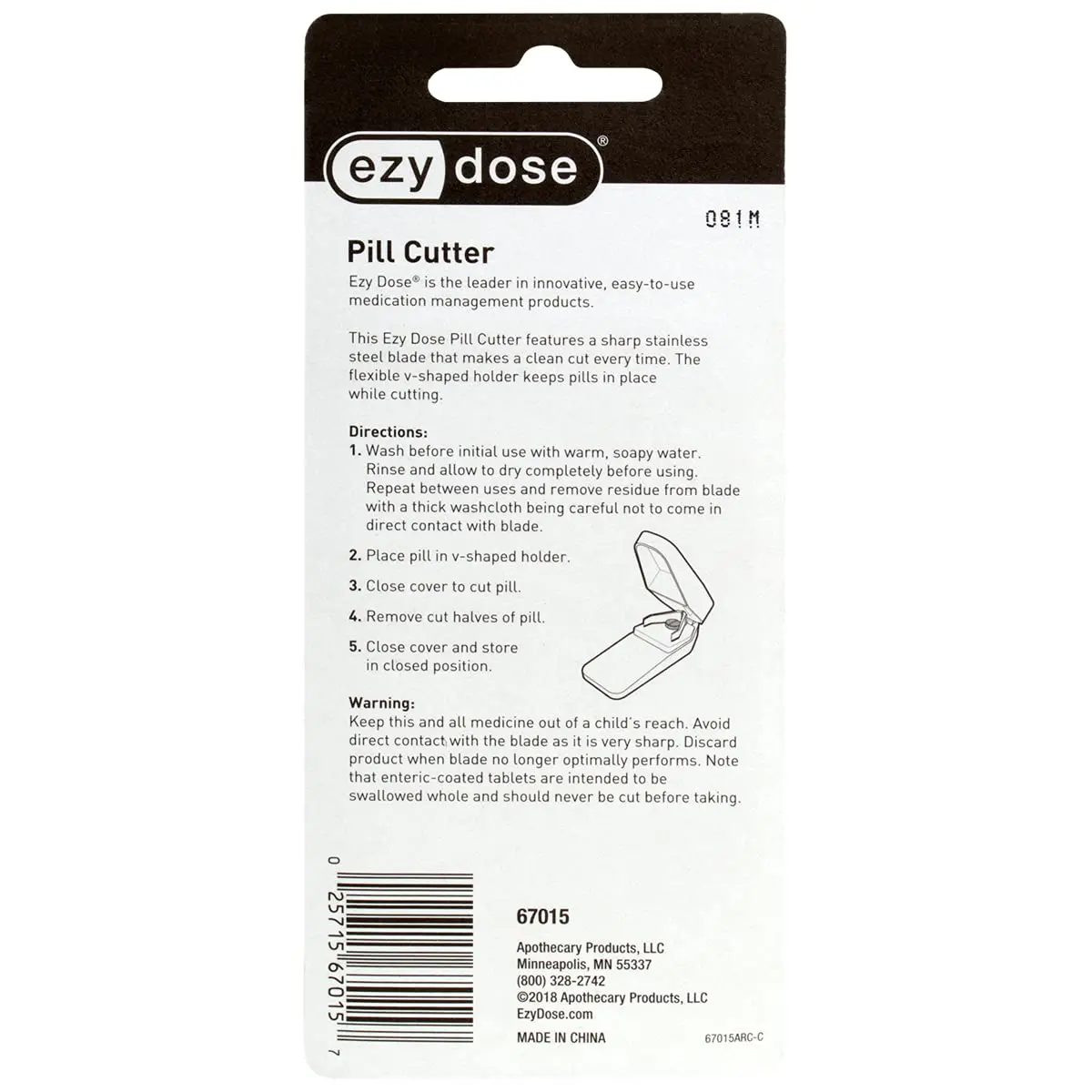 EZY DOSE Pill Cutter and Splitter | Stainless Steel Blade Compact Travel Size - view 5
