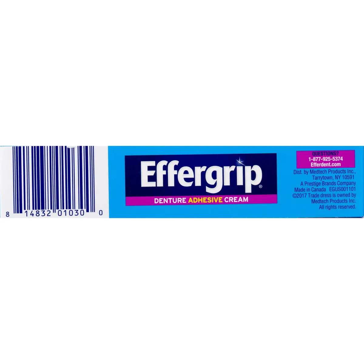 Effergrip Denture Adhesive Cream Extra Strong Holding Power 3 oz (90 ml) | Zinc-Free Formula - view 2