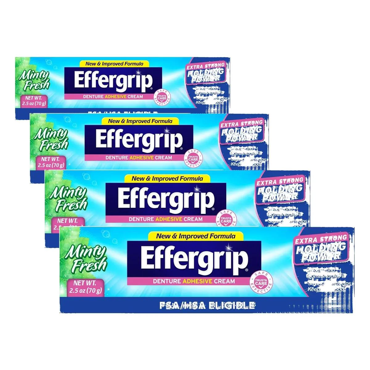 Effergrip Denture Adhesive Cream Extra Strong Holding Power 10 fl oz (40 fl oz) | Zinc-Free Formula - main product image