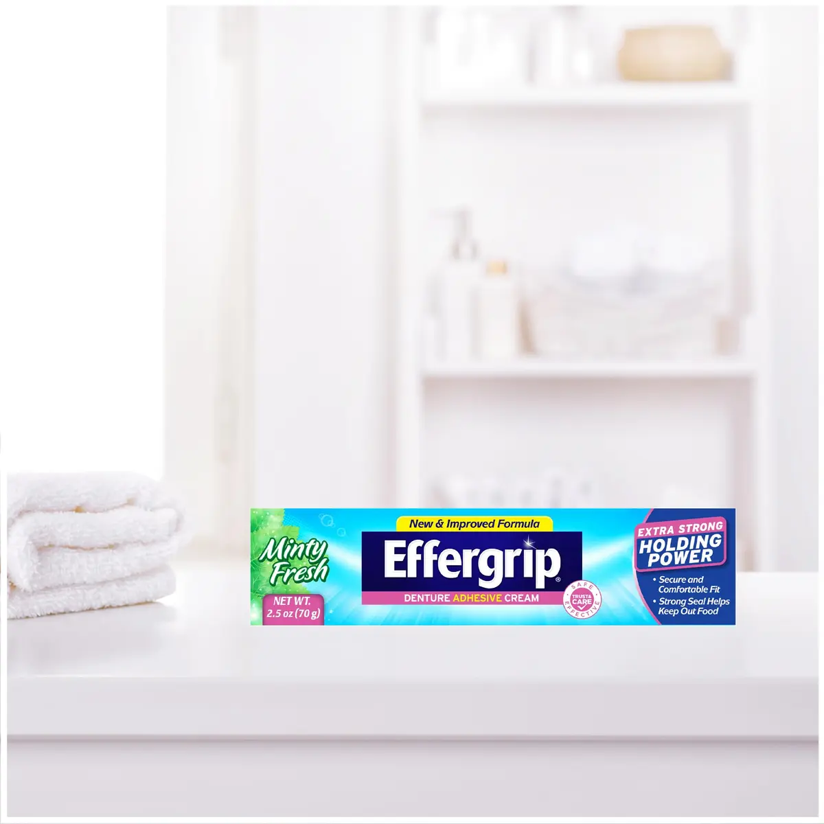 Effergrip Denture Adhesive Cream Extra Strong Holding Power 10 fl oz (40 fl oz) | Zinc-Free Formula - view 5