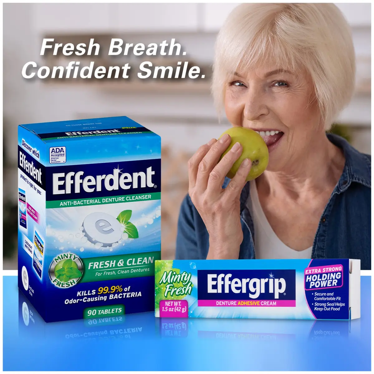Effergrip Denture Adhesive Cream Extra Strong Holding Power 10 fl oz (40 fl oz) | Zinc-Free Formula - view 3