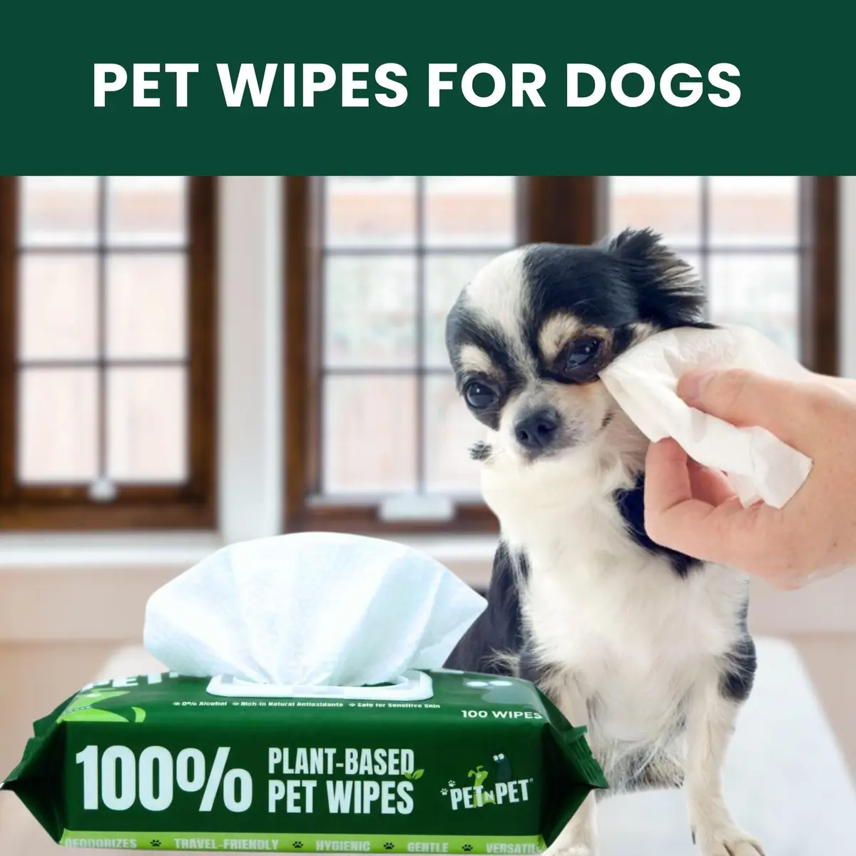 PET N PET Dog Wipes 100 Count Unscented Hypoallergenic | Waterless Pet Grooming Wipes for Paws & Face - view 7
