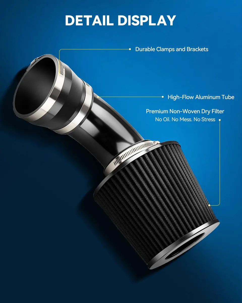 PHILTOP 3" Cold Air Intake Kit for 2001-2005 BMW 325i, 330Ci, 325Ci, 325xi | Aluminum Performance Intake - view 8