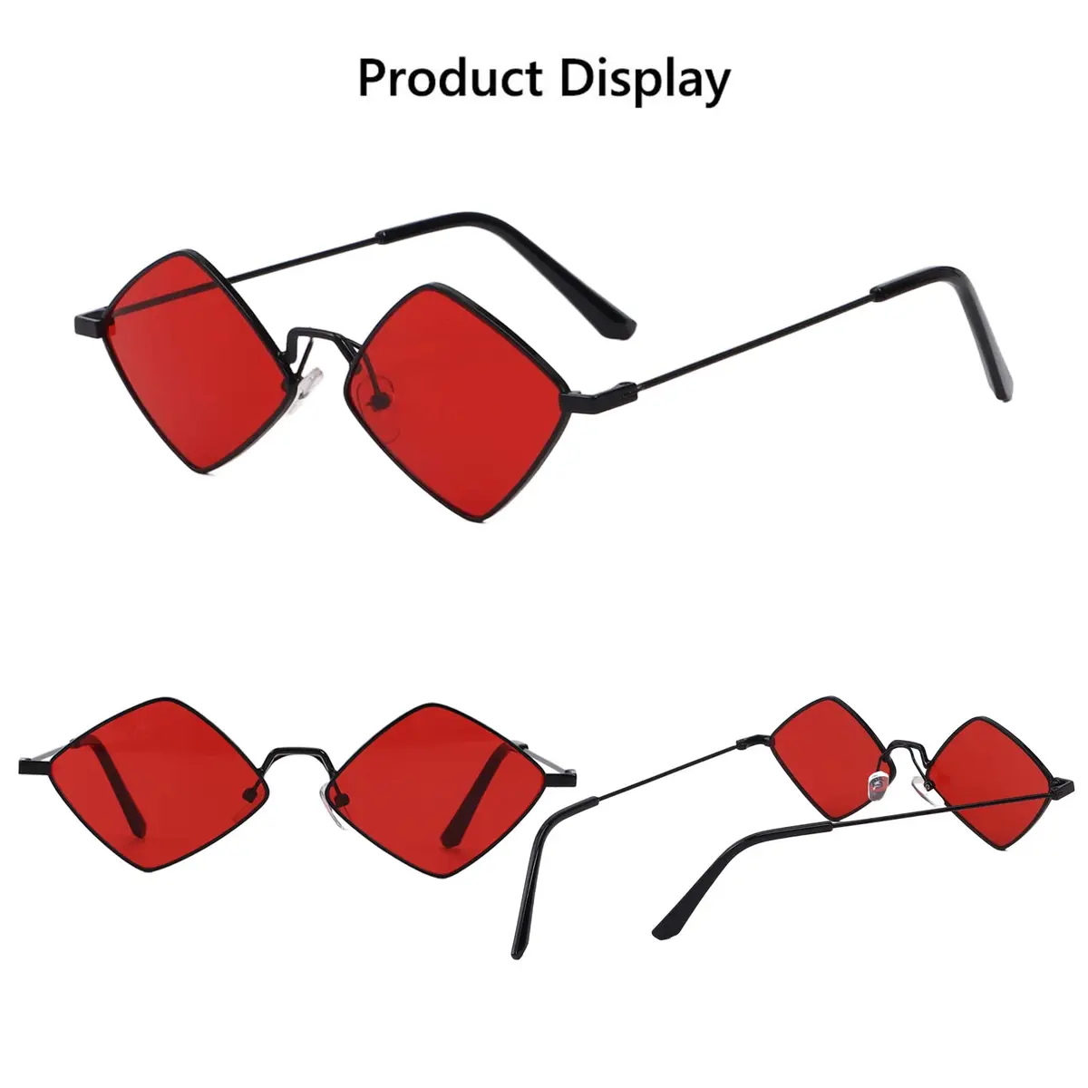 Dazzleimart Retro Diamond Shape Sunglasses for Men & Women | Trendy Metal Quadrilateral Shades UV Protection 139mm - view 3