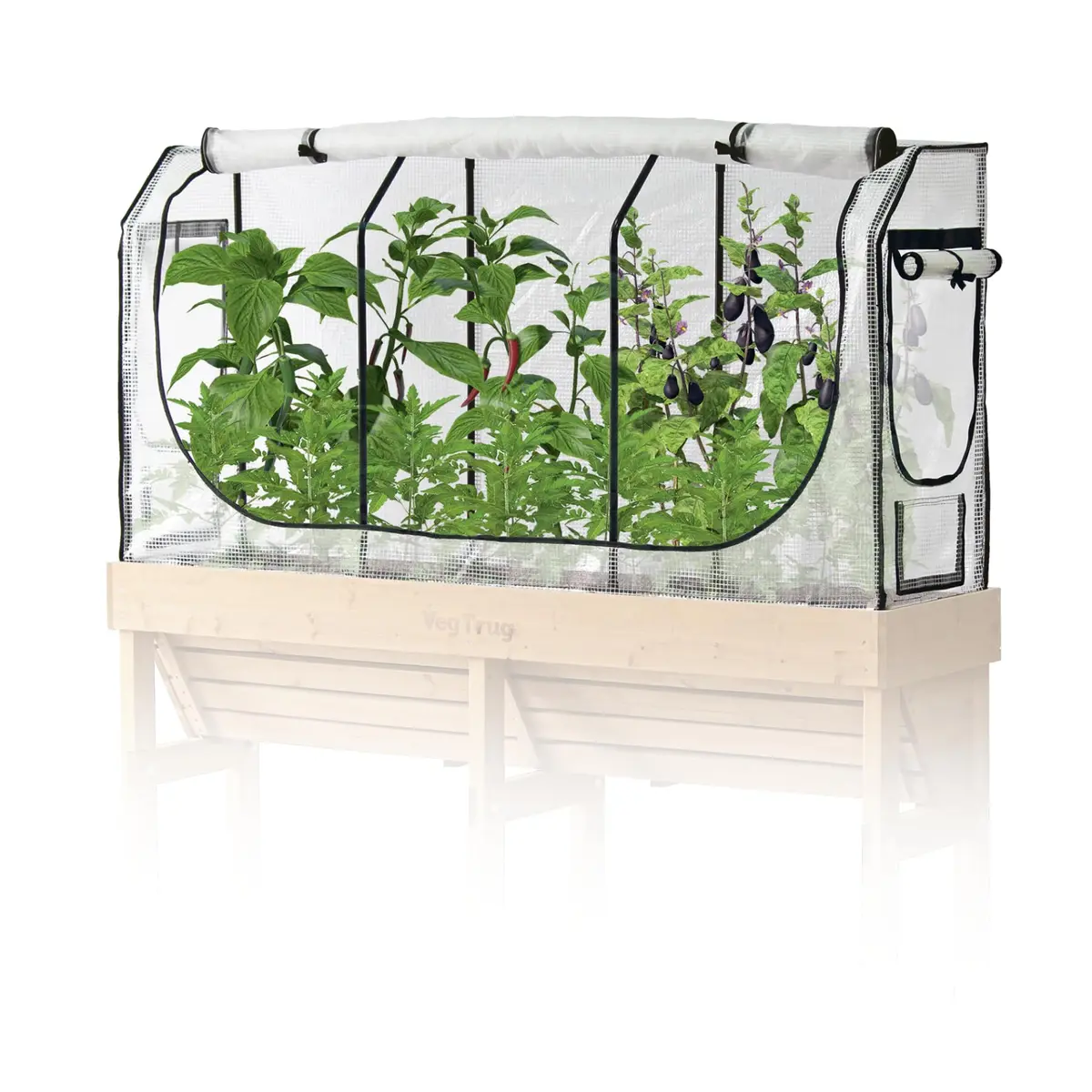 VegTrug Greenhouse Frame and Multi-Cover Set for Wall Hugger Medium 1.8m | Durable Micro Mesh & Steel Frame for Extended Growing Season - main product image