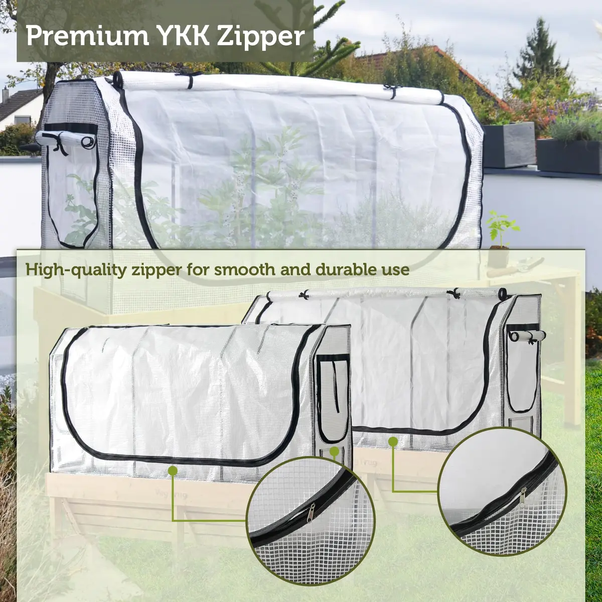 VegTrug Greenhouse Frame and Multi-Cover Set for Wall Hugger Medium 1.8m | Durable Micro Mesh & Steel Frame for Extended Growing Season - view 9
