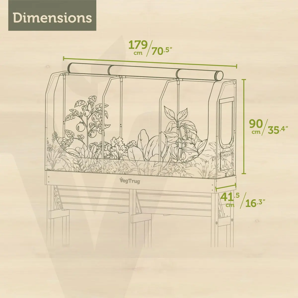 VegTrug Greenhouse Frame and Multi-Cover Set for Wall Hugger Medium 1.8m | Durable Micro Mesh & Steel Frame for Extended Growing Season - view 2