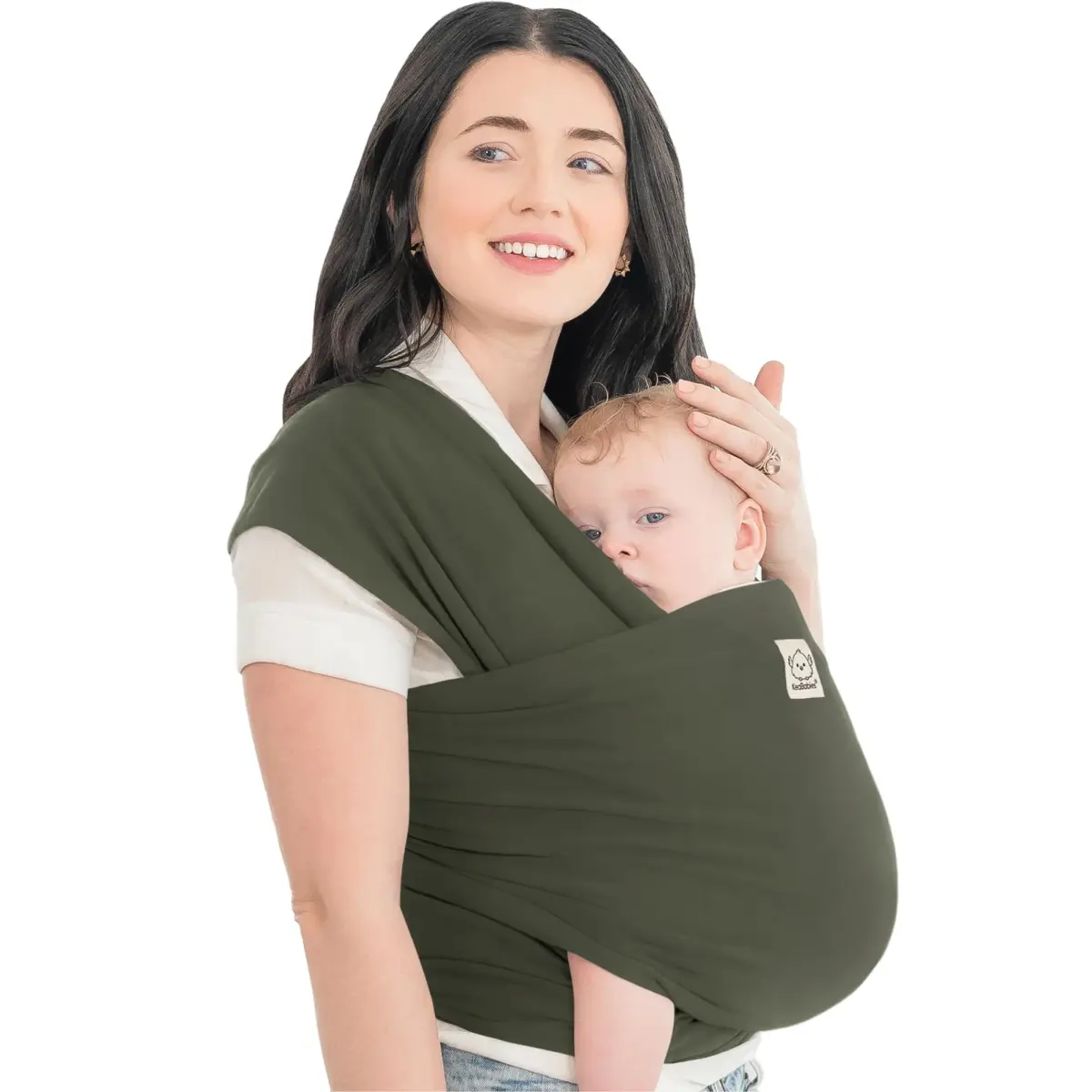 KeaBabies Original Baby Wrap Carrier - Forest Green, One Size - main product image