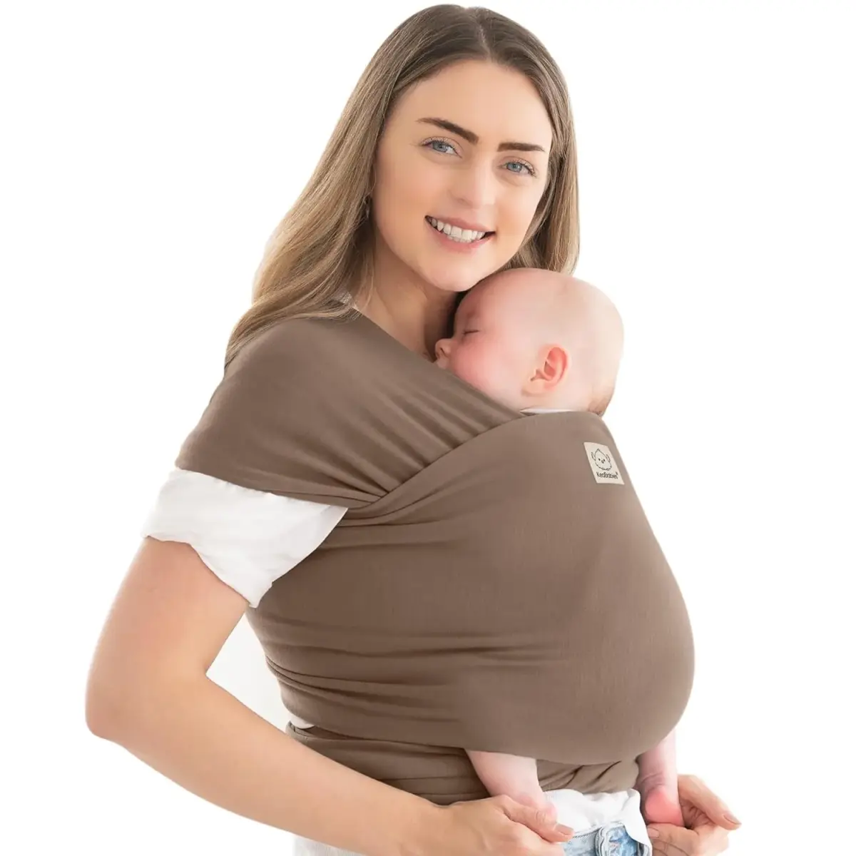KeaBabies Original Baby Wrap Carrier - Saddle Brown | IHDI Certified, Breathable Fabric - main product image