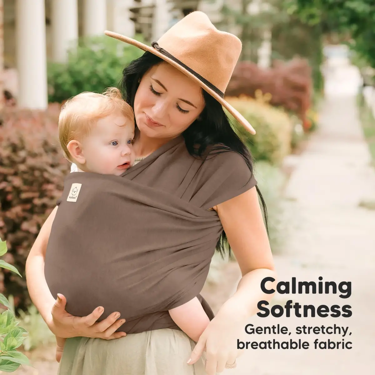 KeaBabies Original Baby Wrap Carrier - Saddle Brown | IHDI Certified, Breathable Fabric - view 3